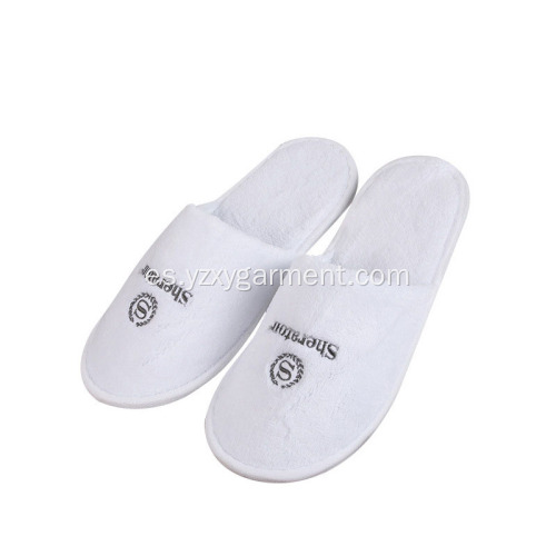 Pantuflas de algodón estampadas blancas